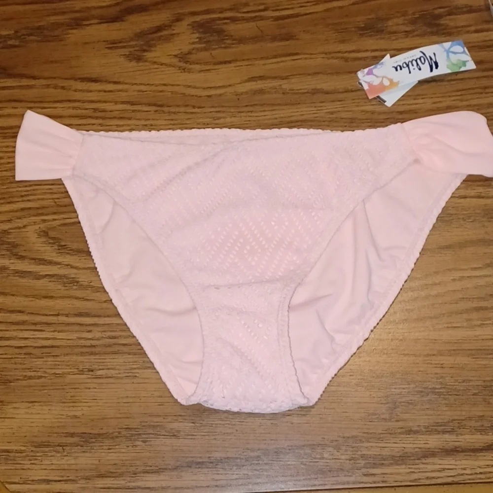 Malibu swimwear bikini bottoms, pink lace
